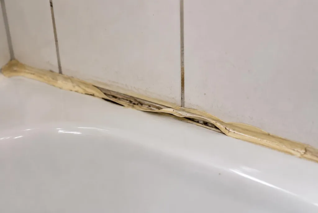 Kitbedrijf Almere – loose sealant next to the bath